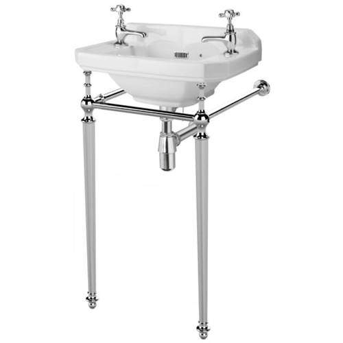 Old London Richmond Washstand With 515mm Basin (2TH, Chrome).