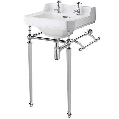 Old London Richmond Washstand, 560mm Basin & Towel Rail (2TH, Chrome).