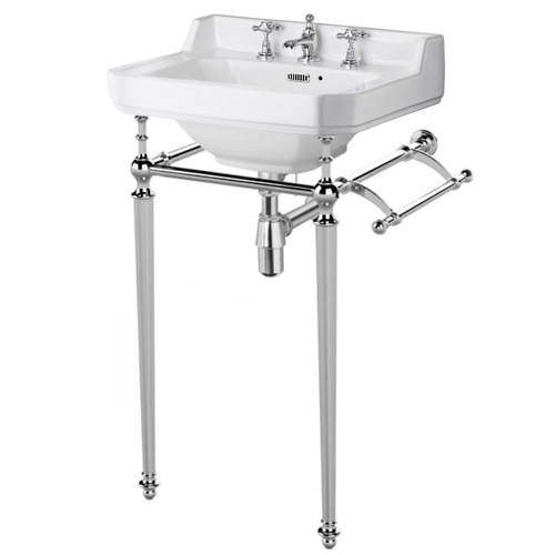 Old London Richmond Washstand, 560mm Basin & Towel Rail (3TH, Chrome).