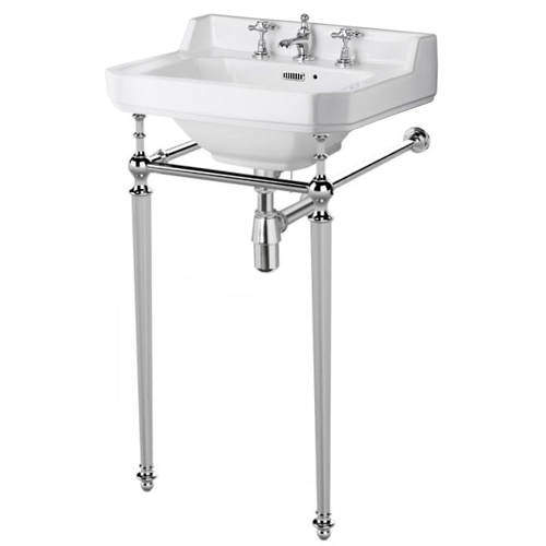 Old London Richmond Washstand With 560mm Basin (3TH, Chrome).