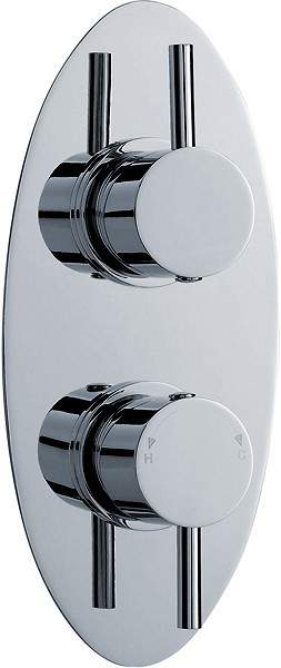 Nuie Quest Twin Concealed Thermostatic Shower Valve (Chrome).