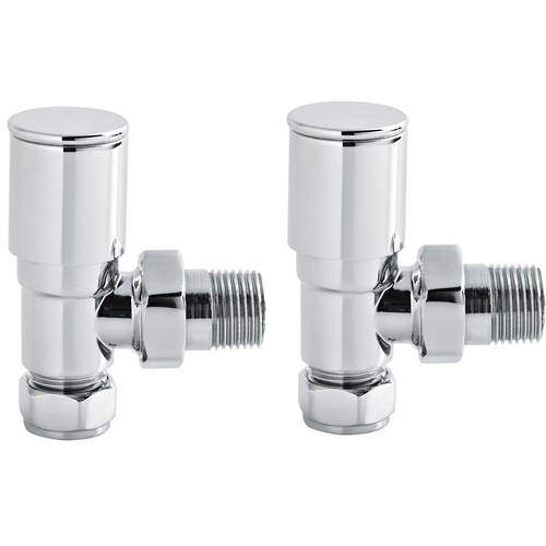 Modern Radiator Valves (Angled, Chrome). Towel Rails U-RV002