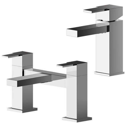 Nuie Sanford Basin & Bath Filler Tap Pack (Chrome).