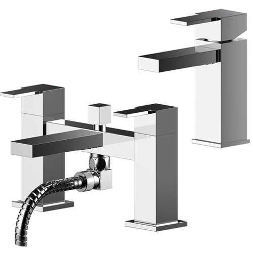 Nuie Sanford Basin & Bath Shower Mixer Tap Pack (Chrome).