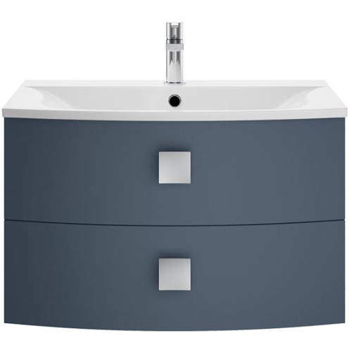 HR Sarenna Wall Hung Vanity Unit With 2 Drawers (700mm, Mineral Blue).