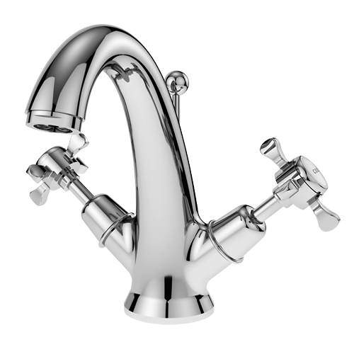 Nuie Selby Basin Mixer Tap With Pop Up Waste (Chrome).
