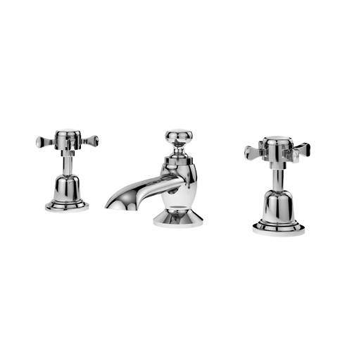 Nuie Selby 3 Hole Basin Mixer Tap With Waste (Chrome).