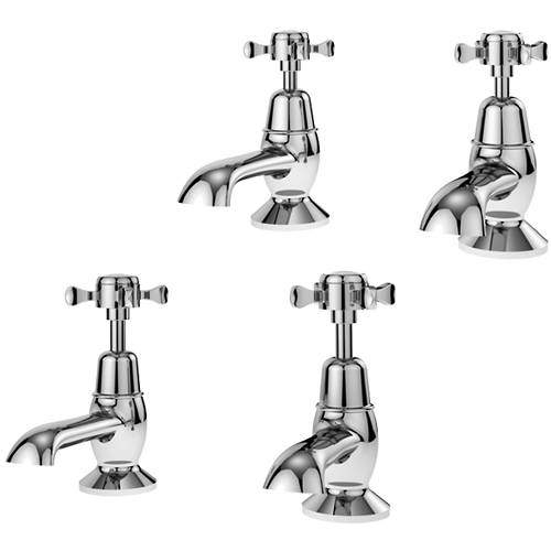 Nuie Selby Basin & Bath Tap Pack (Pairs, Chrome).