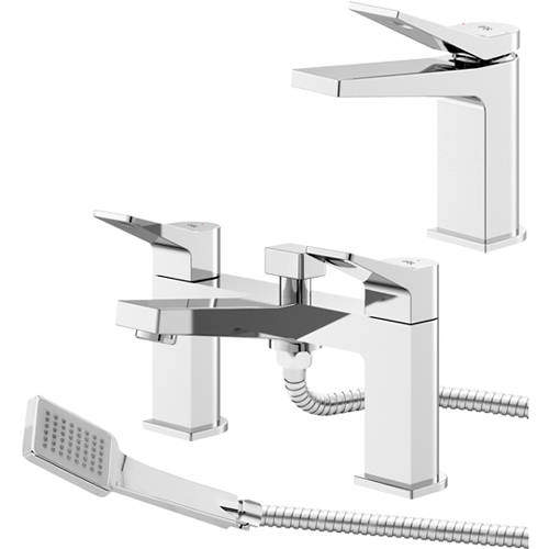 HR Soar Basin & Bath Shower Mixer Tap Pack (Chrome).