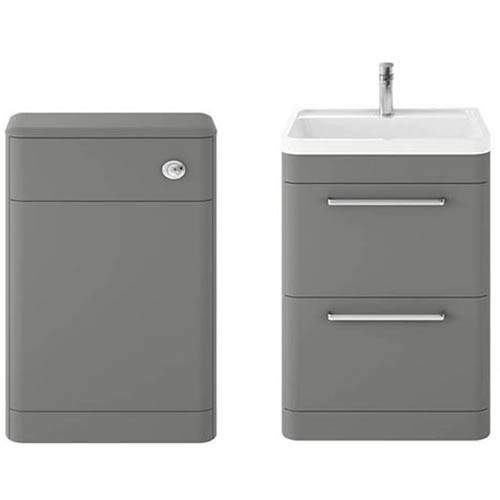 Hudson Reed Solar Floor Standing 600mm Vanity Unit & BTW Pack (Cool Grey).