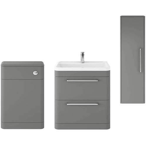 Hudson Reed Solar Floor Standing 800mm Vanity Unit, BTW & Tall Unit (Grey).