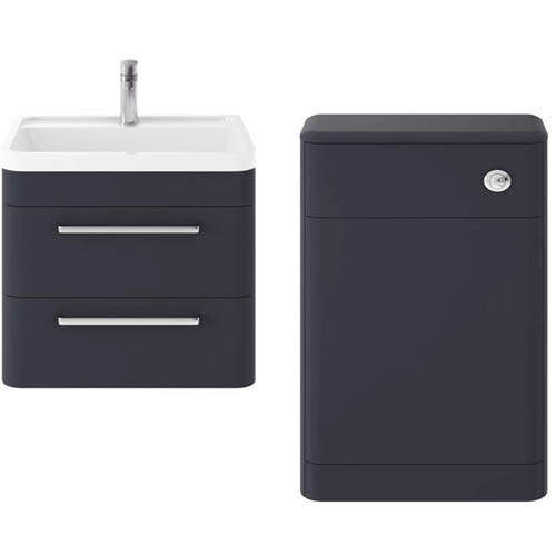 Hudson Reed Solar Wall Hung 600mm Vanity Unit & BTW Pack (Indigo Blue).