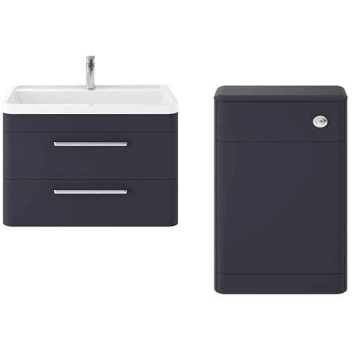 Hudson Reed Solar Wall Hung 800mm Vanity Unit & BTW Pack (Indigo Blue).