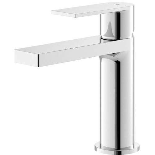 HR Sottile Mono Basin Mixer Tap With Push Button Waste (Chrome).