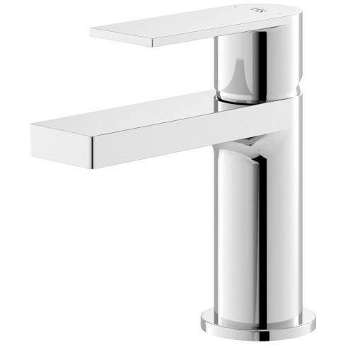 HR Sottile Mini Basin Mixer Tap With Push Button Waste (Chrome).