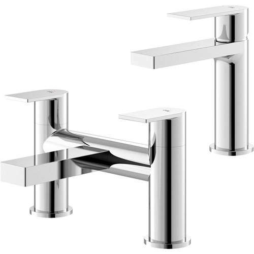 HR Sottile Mono Basin & Bath Filler Tap Pack (Chrome).