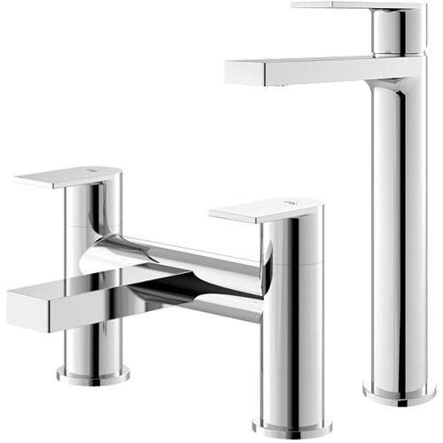 HR Sottile Tall Basin & Bath Filler Tap Pack (Chrome).