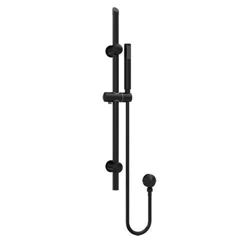 Nuie Showers Round Slide Rail Kit & Wall Outlet (Matt Black).