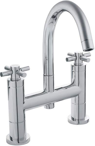 Hudson Reed Tec Bath Filler Tap With Small Spout & Cross Handles.