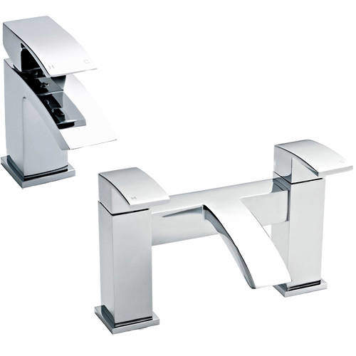 Nuie Vibe Basin & Bath Filler Tap Pack (Chrome).