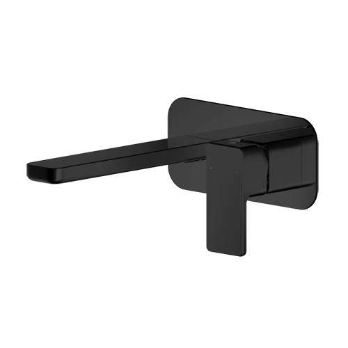 Nuie Windon Wall Mounted Basin Mixer Tap With Blackplate (M Black).