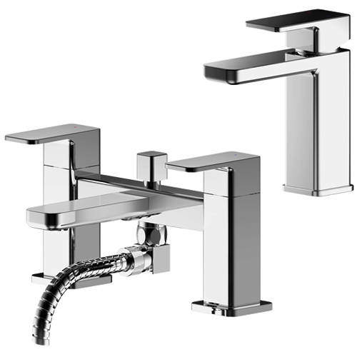 Nuie Windon Basin & Bath Shower Mixer Tap (Chrome).