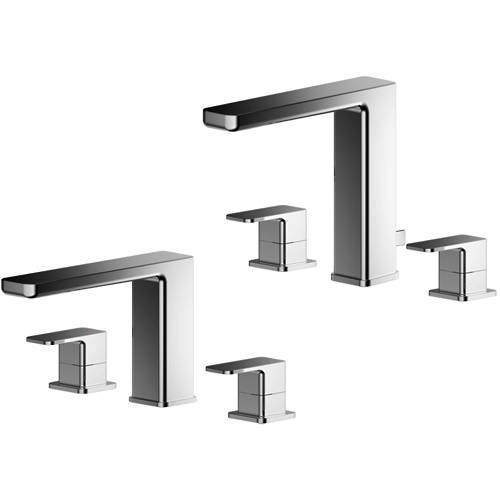 Nuie Windon 3 Hole Basin & Bath Filler Tap (Chrome).