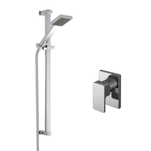 Nuie Windon Concealed Manual Shower Valve With Slide Rail Kit (Chrome).