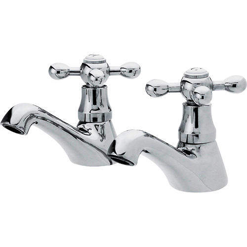 Nuie Viscount Basin Taps (Pair, Chrome).