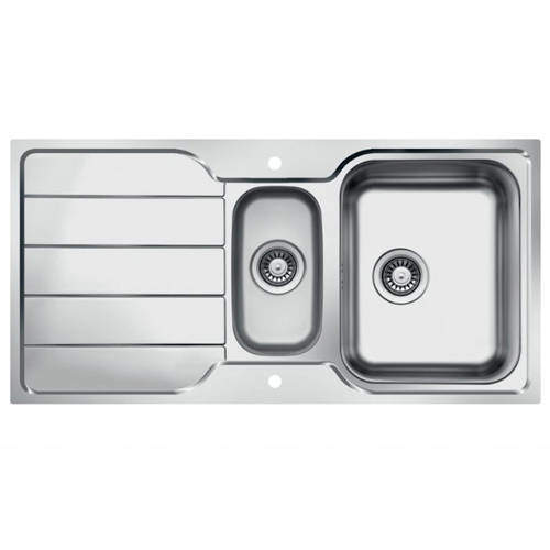 UKINOX Lines Flush Mount Kitchen Sink (1000/500mm, S Steel, RH).