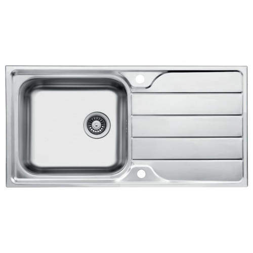 UKINOX Lines Inset Slim Top Kitchen Sink (1000/500mm, S Steel, LH).