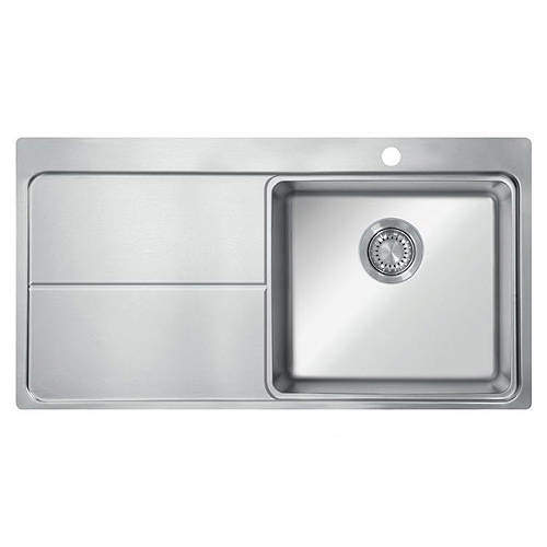 UKINOX Micro Flush Mount Kitchen Sink (1000/510mm, S Steel, RH).