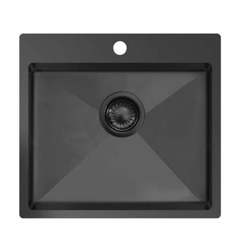 UKINOX ColorX Inset Kitchen Sink (550/505mm, Black).