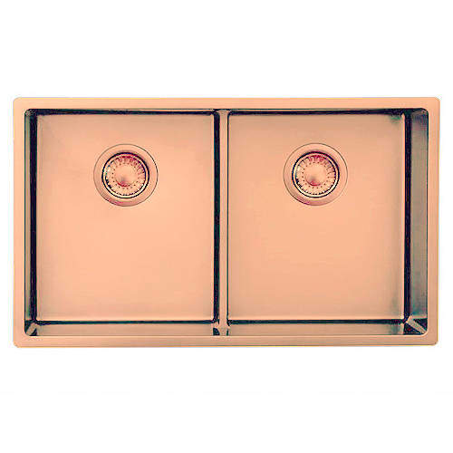 UKINOX ColorX Inset Slim Top Kitchen Sink (740/440mm, Rose Gold).