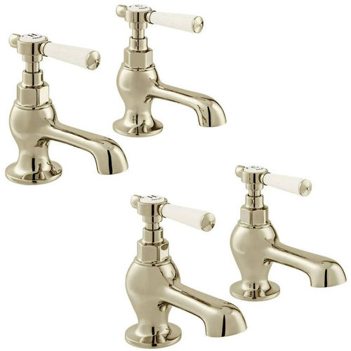 Vado Axbridge Basin & Bath Tap Pack With Lever Handles (Bright Nickel).