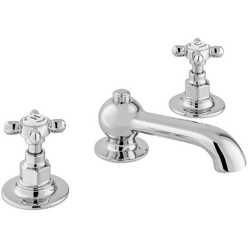 Vado Axbridge 3TH Basin Mixer Tap With Pop Up Waste & Crosshead Handles (Chrome).