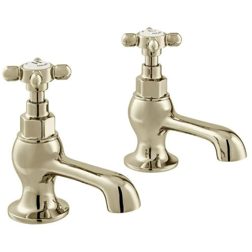 Vado Axbridge Basin Taps With Crosshead Handles (Bright Nickel, Pair).