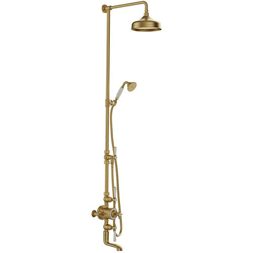 Vado Axbridge Thermostatic Shower Column With 3 Outlets (Brushed Brass).