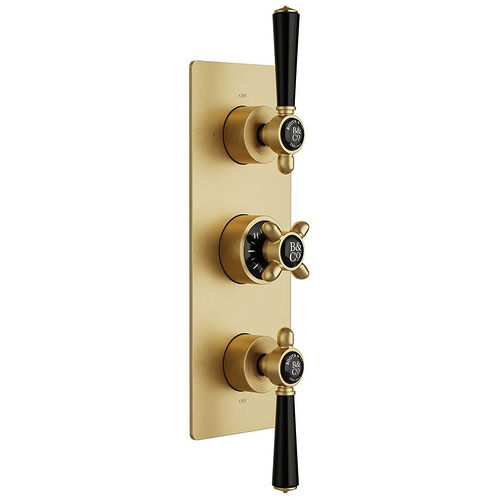 Vado Axbridge Thermostatic Shower Valve With 2 Outlets (Brushed Brass).