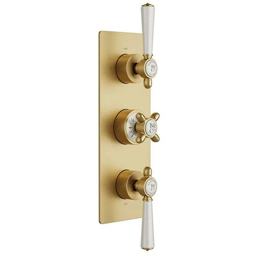 Vado Axbridge Thermostatic Shower Valve With 2 Outlets (Brushed Brass).