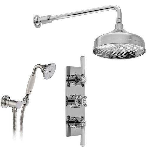 Vado Axbridge Thermostatic Shower Valve With Fixed Head & Mini Shower Kit (Chrome).