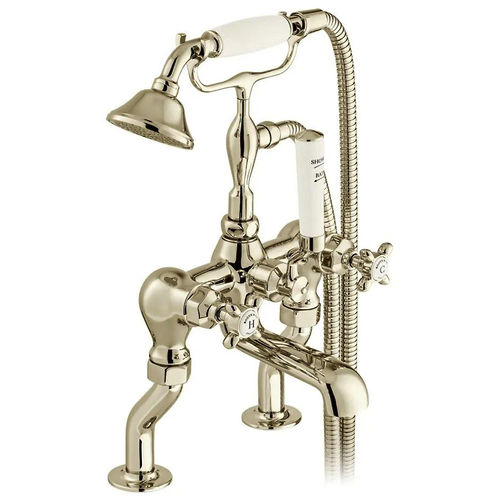 Vado Axbridge Bath Shower Mixer Tap With Crosshead Handles (Bright Nickel).