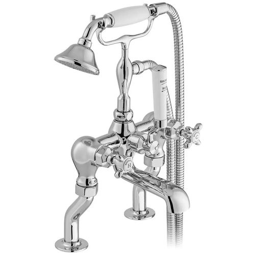 Vado Axbridge Bath Shower Mixer Tap With Crosshead Handles (Chrome).