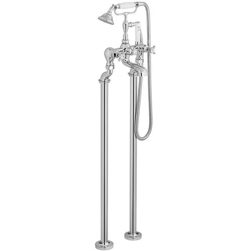 Vado Axbridge Freestanding Bath Shower Mixer Tap With Crosshead Handles (Chrome).