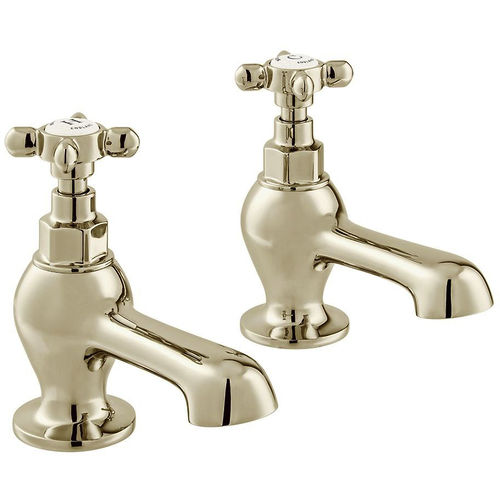 Vado Axbridge Bath Taps With Crosshead Handles (Bright Nickel, Pair).
