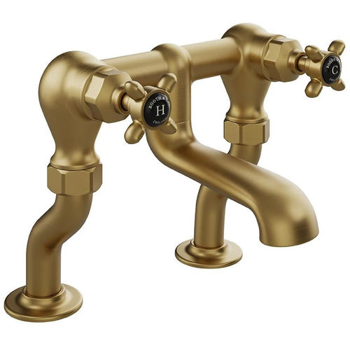 Vado Axbridge Bath Filler Tap With Crosshead Handles (Brushed Brass).
