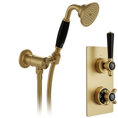 Vado Axbridge Thermostatic Shower Valve With Mini Shower Kit (Brushed Brass).