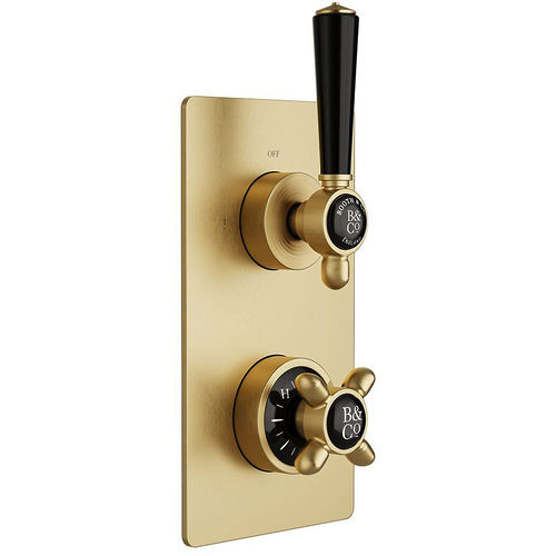 Vado Axbridge Thermostatic Shower Valve With 2 Outlets (Brushed Brass).