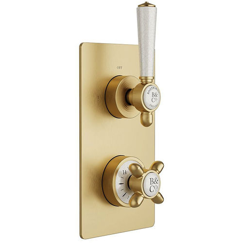 Vado Axbridge Thermostatic Shower Valve With 2 Outlets (Brushed Brass).