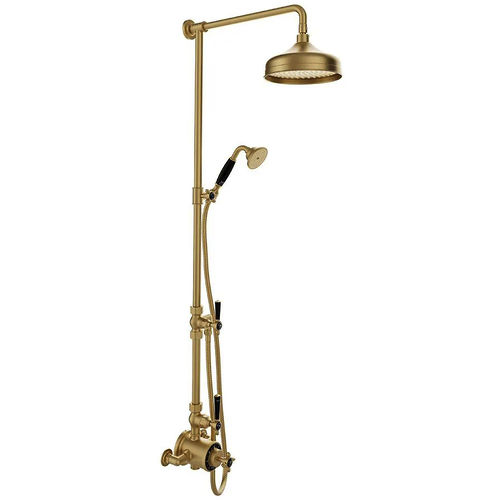 Vado Axbridge Thermostatic Shower Column With 2 Outlets (Brushed Brass).
